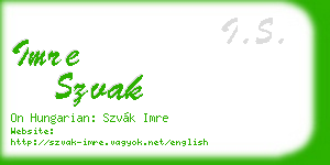 imre szvak business card